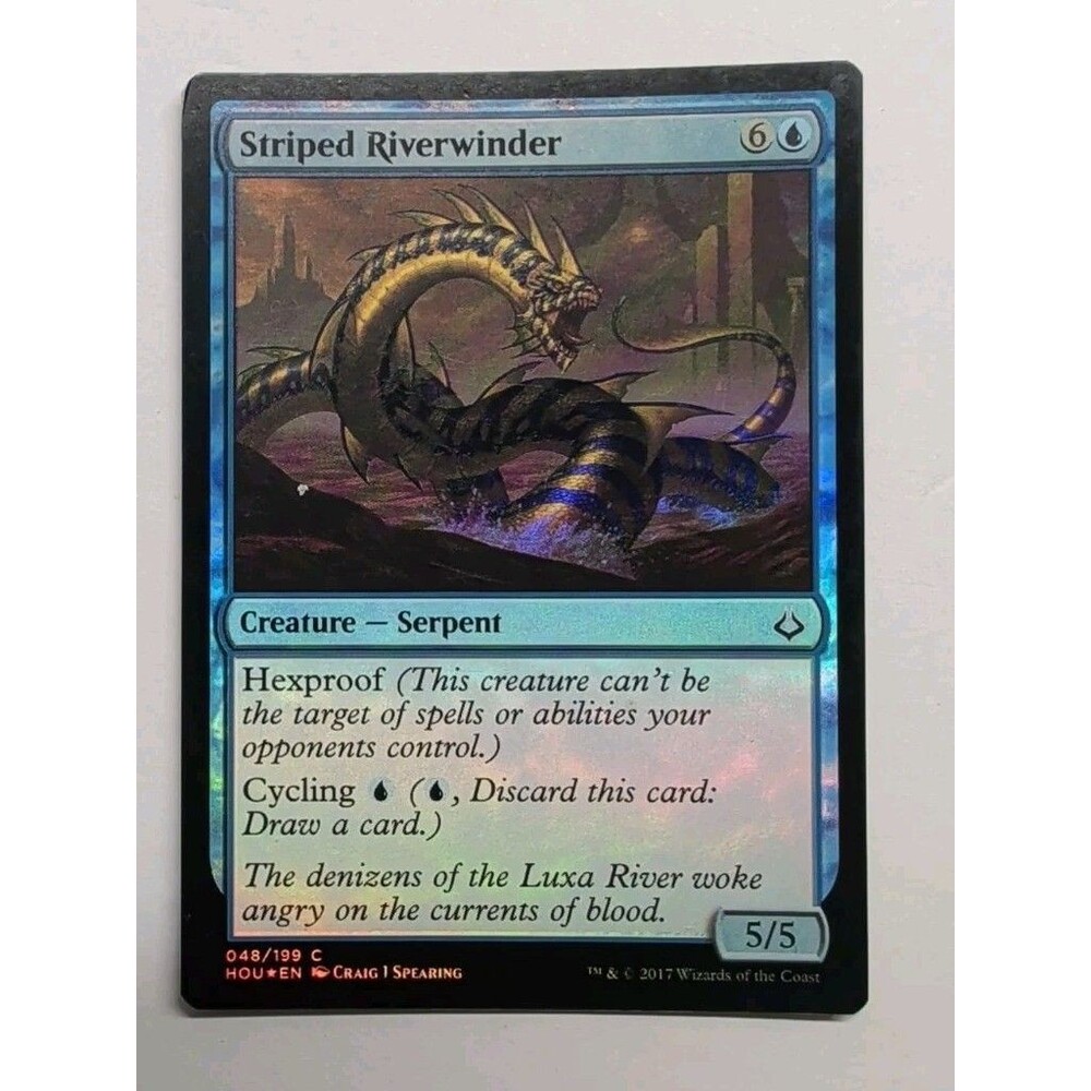 Striped Riverwinder from the same Hour of Devastation (HOU) set foil